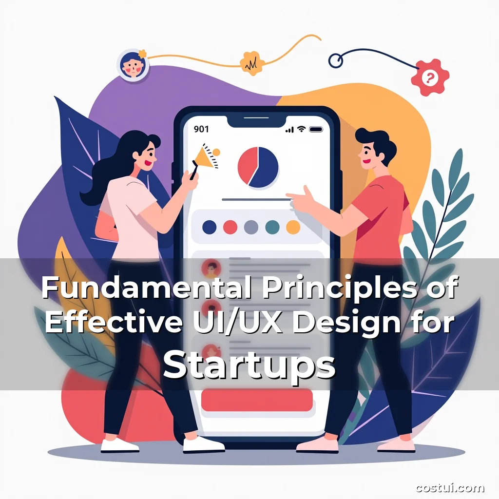 Artistic representation for Fundamental Principles of Effective UI/UX Design for Startups